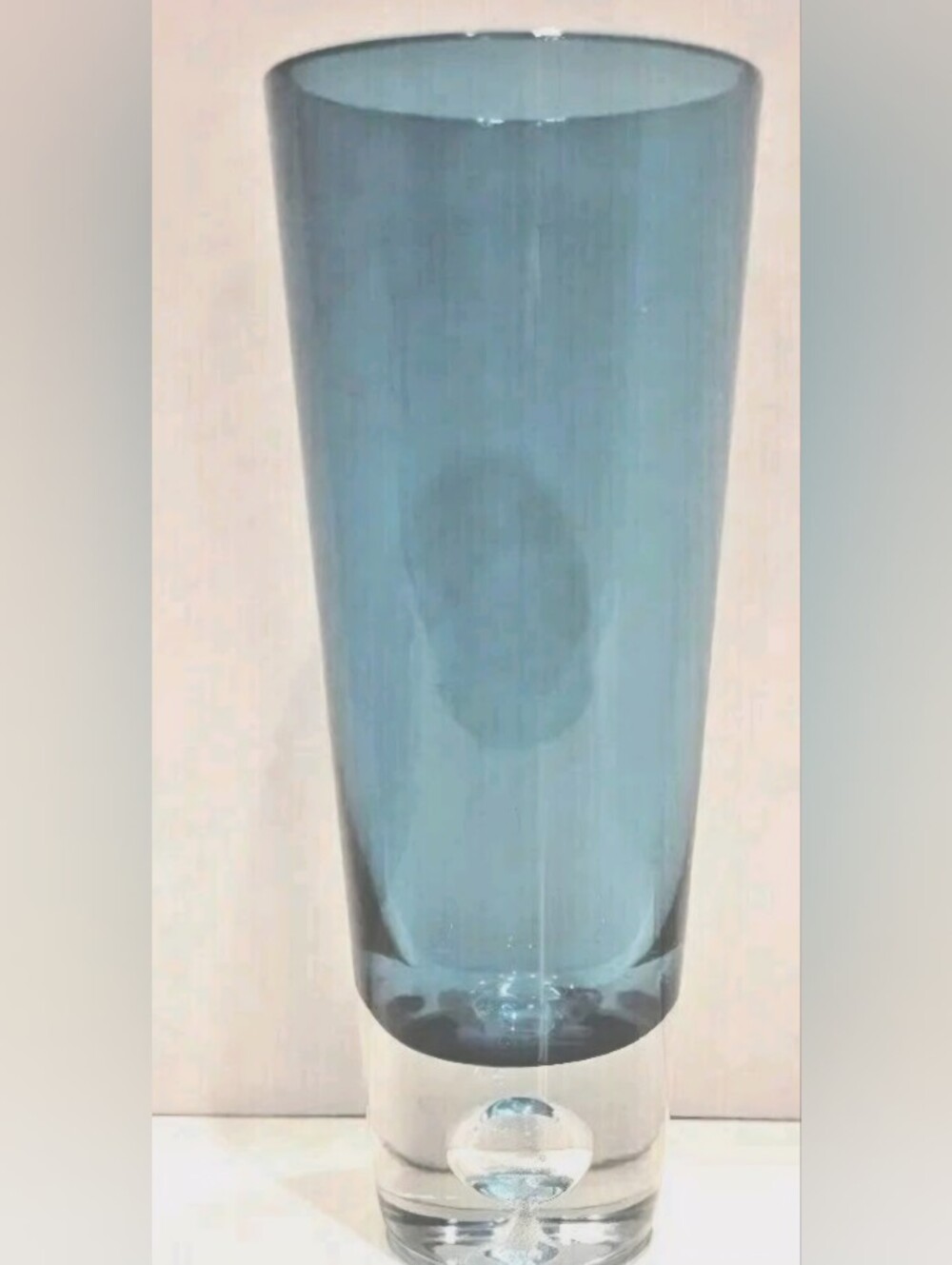 Vintage Azure Blue  Krosno Vodka Shot Glass Controlled Bubble